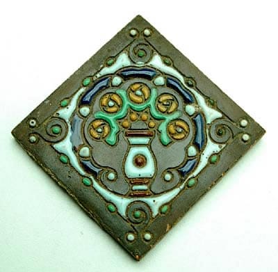 Distel, carduustegel, decor gestileerde bloempot (bron: Veiling Willem Botterweg, februari 2010)