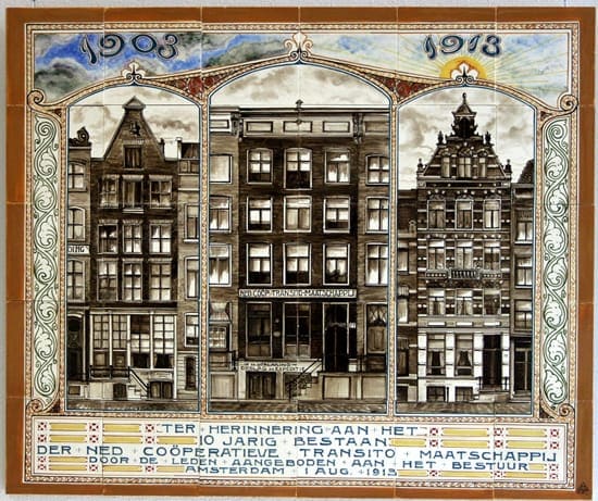 PBD, gelegenheidstableau, decor 10-jarig bestaan Transito-maatschappij, 1910 (coll. Meentwiijck)