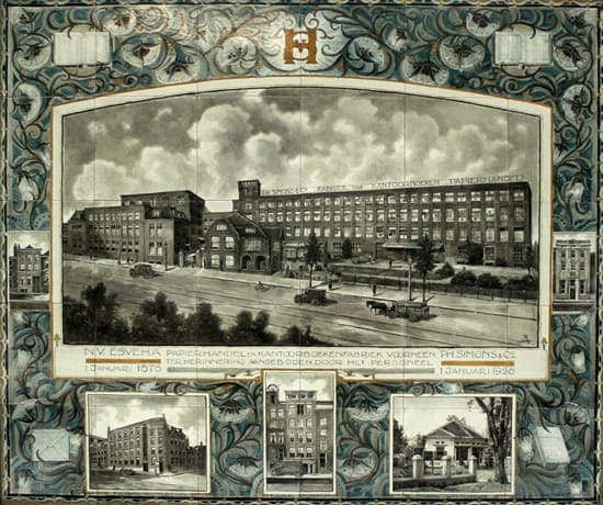 Porceleyne Fles, gelegenheidstableau decor ESVEHA, vh P.H. Simons, 1926 (coll. Meentwijck)