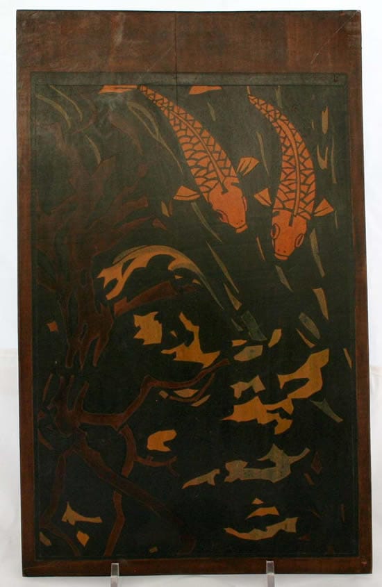 Dick Kikkert, paneelschildering met motief karpers, ca 1930 (coll. KMG)