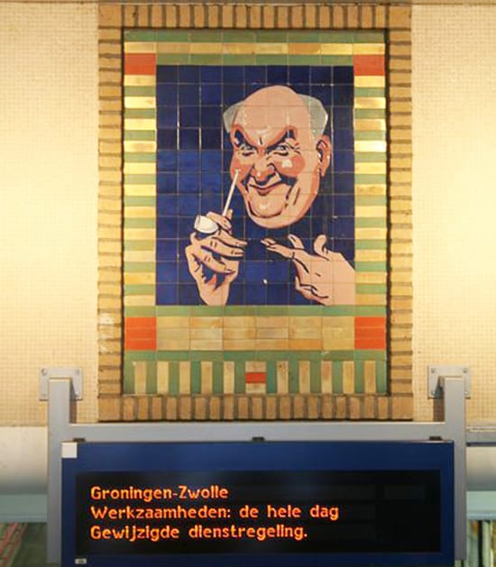 Tegeltableau van Willem van Norden, ca 1923, vanaf oktober 1984 in zuidhal NS Station van Gouda