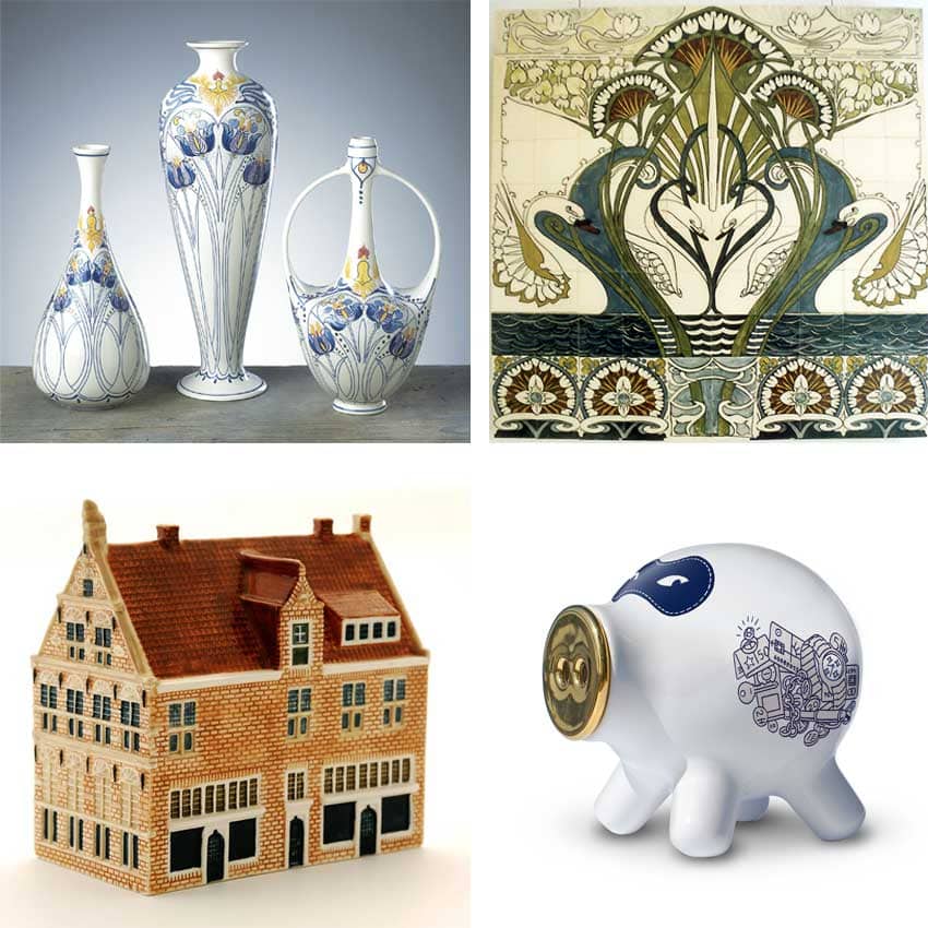 Goedewaagen, plateel-editie decor Amata, ontwerp Sander Alblas, geïnspireerd door Purmerends plateel van de gebroeders Vet, 1902-1906