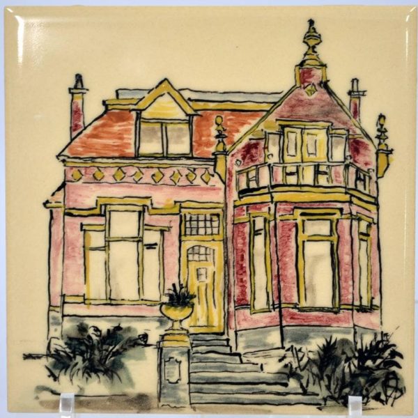 7A. Een vrij gemaakte en geglazuuede polychrome schildering van bert Schriever